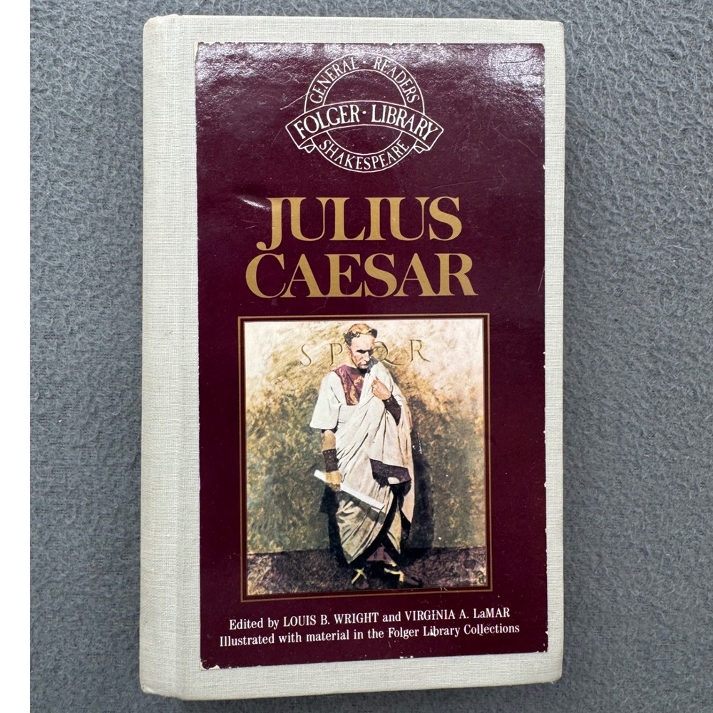 Folger Library Julius Caesar Shakespeare Hardcover VTG Tragedy Collectible Roman